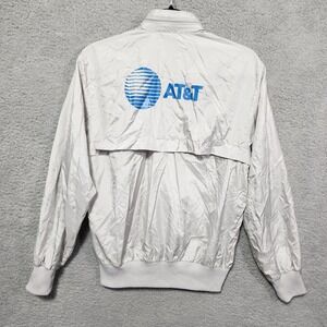 Addias AT&T Windbreaker Jacket Vintage Runners Hooded Logo Zip Lightweight Small